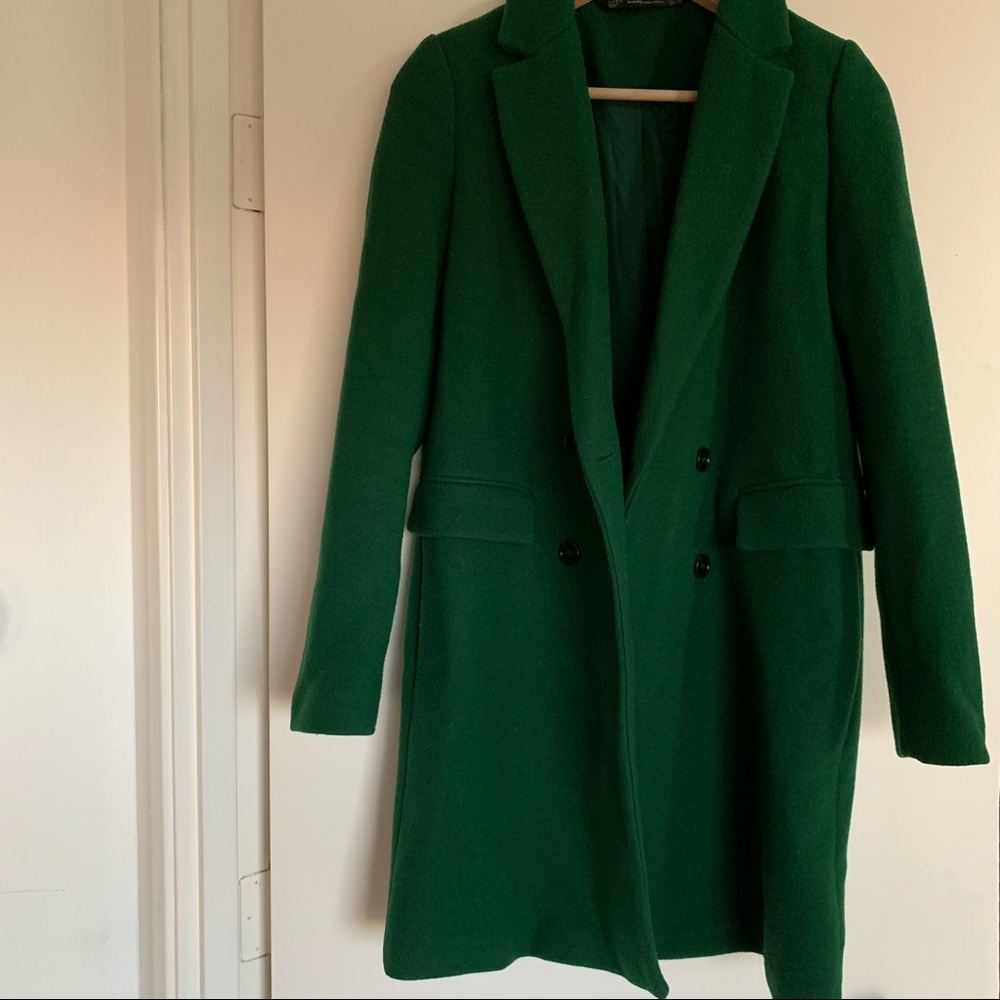 Zara wool green coat